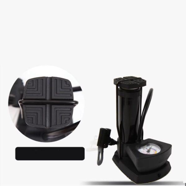 High Pressure Foot Air Pump With Gauge, Heavy Duty Foot Pump For Bike, Ball, Scooter, Car, Inflatable Toys, Mini Pump