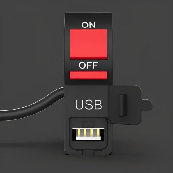 On/off & Usb Port 2 Amp 5 V Universal Switch For Bike, Extra External On Off Button. Extra Lights Switch